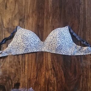 Victoria's Secret Leopard Print Padded Bra - Beige and Black Sz 36 C